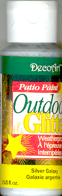 DecoArt Patio Paint, Outdoor Glitter 2oz Silver Galaxy